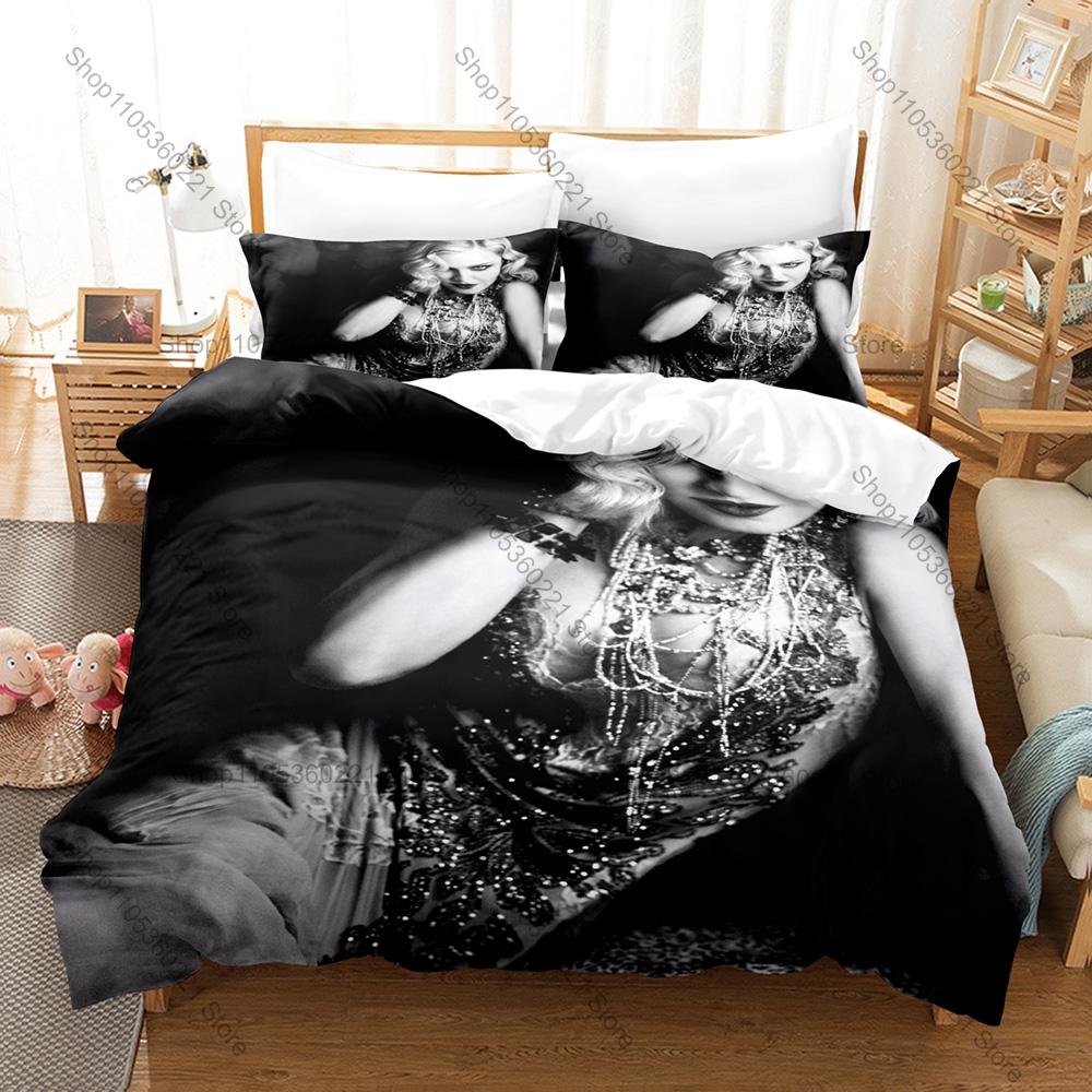 Personality Pop Icon Madonna Bedding Duvet Cover Set New Fashion Printed Bed Set Single Double Queen King Size Legend Singer Vin