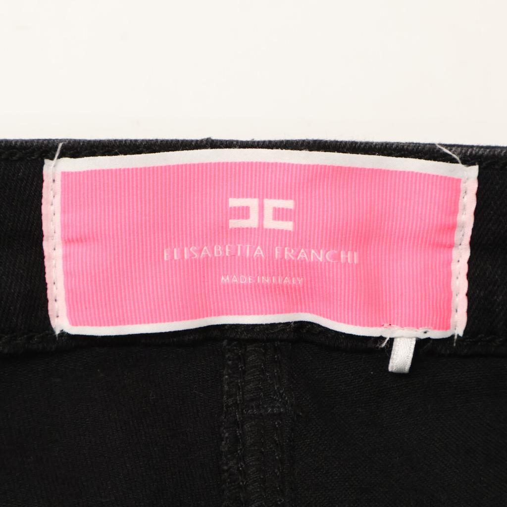 elisabetta franchi [Excellent Condition] PJ16D36E2 All-Logo Skinny Jeans/ Bottoms 25 blackUsed