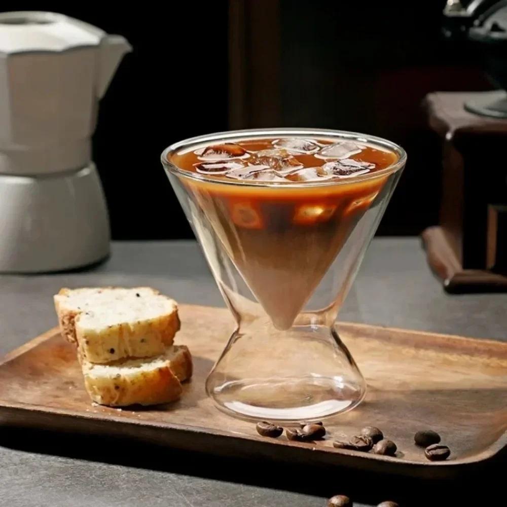 180ml Dwudziestowarstwowy Szklany Kubek do Kawy Kawiarnia Mrożona American Latte Whisky Specjalny Kubek na Napoje Odporny na Zimno i Ciepło Naczynia do Kawy