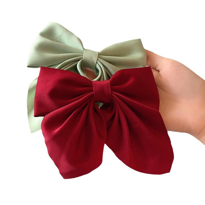 Solid Color Bow Duckbill Hair Clip - Korean/Japanese Style Women's Headdress
