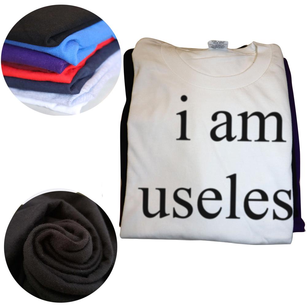 Funny I Am Useless and Gay Graphic T-shirts Men Women's Fashion Casual Tshirt 100% Cotton Loose Oversized Big and Tall T Shirt