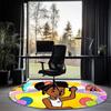 Gracie's Corner Printed Round Rug Carpet Chair Rug Area Rug Entryway Doormats,for Office Chair Living Room Bedroom Kitchen Room.