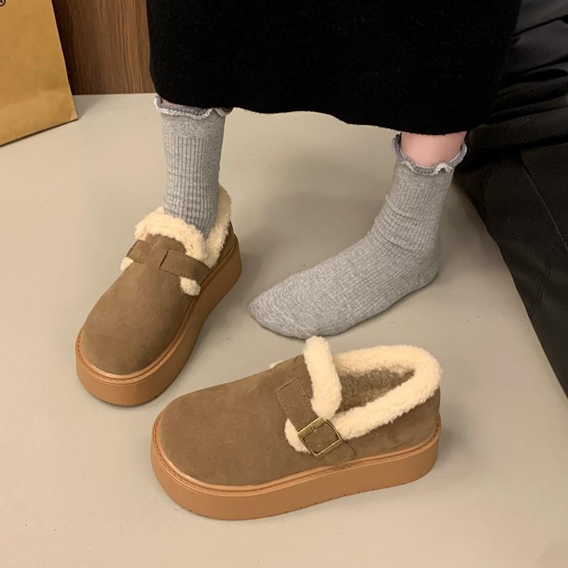 

Женские зимние ботинки на толстой подошве 2025 новая зимняя бархатная обувь Boken с утолщенной шерстяной хлопковой подкладкой, обувь-дутики 40 хаки