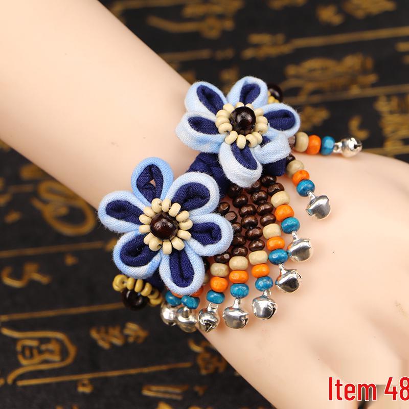 Yunnan Handgefertigtes Indigo Batik Baumwolle Leinen Armband