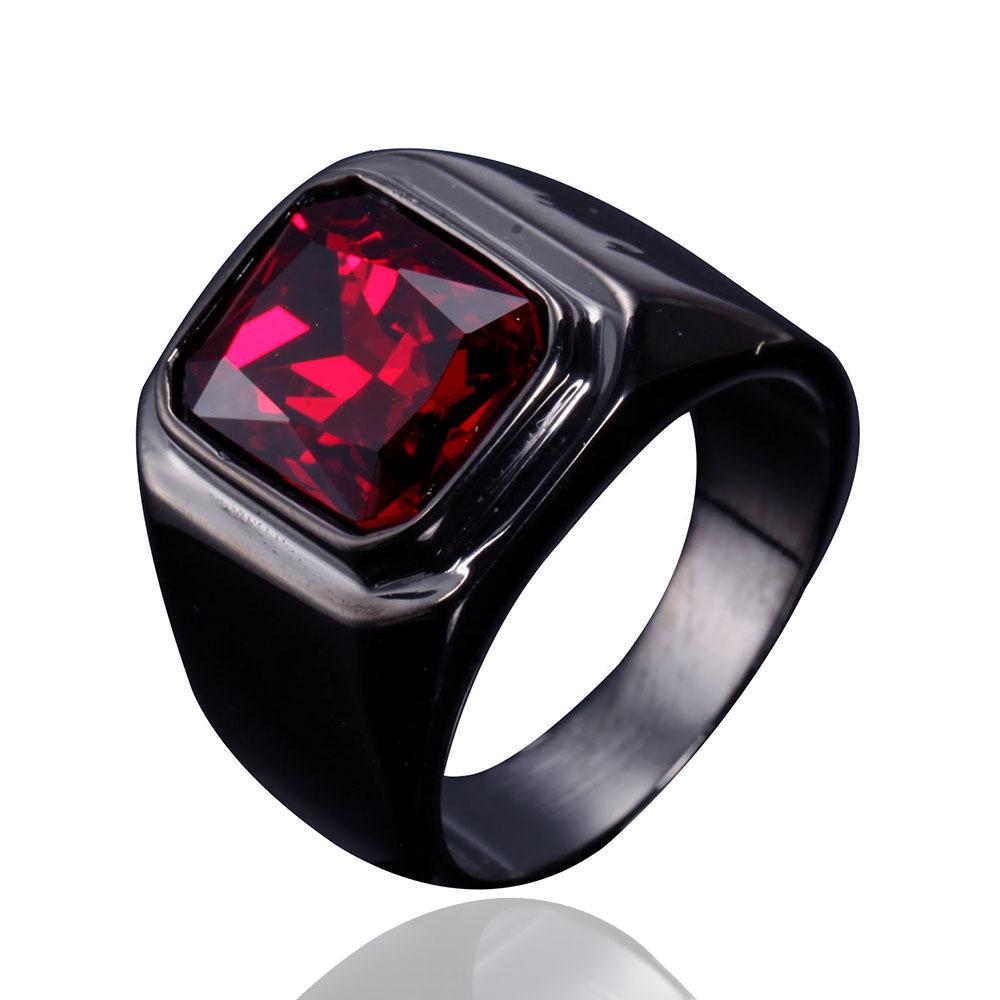 2026 Personalized Fashion Square Simple Gemstone Trendy Men's Ring Party Party Jewelry Accessories