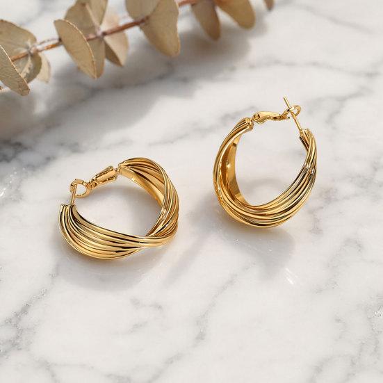 1 Pair Twisted Hoop Earrings for Women, Minimalist Chunky Twisted Earrings, Large Vintage Jewelry for Daily Prom Party