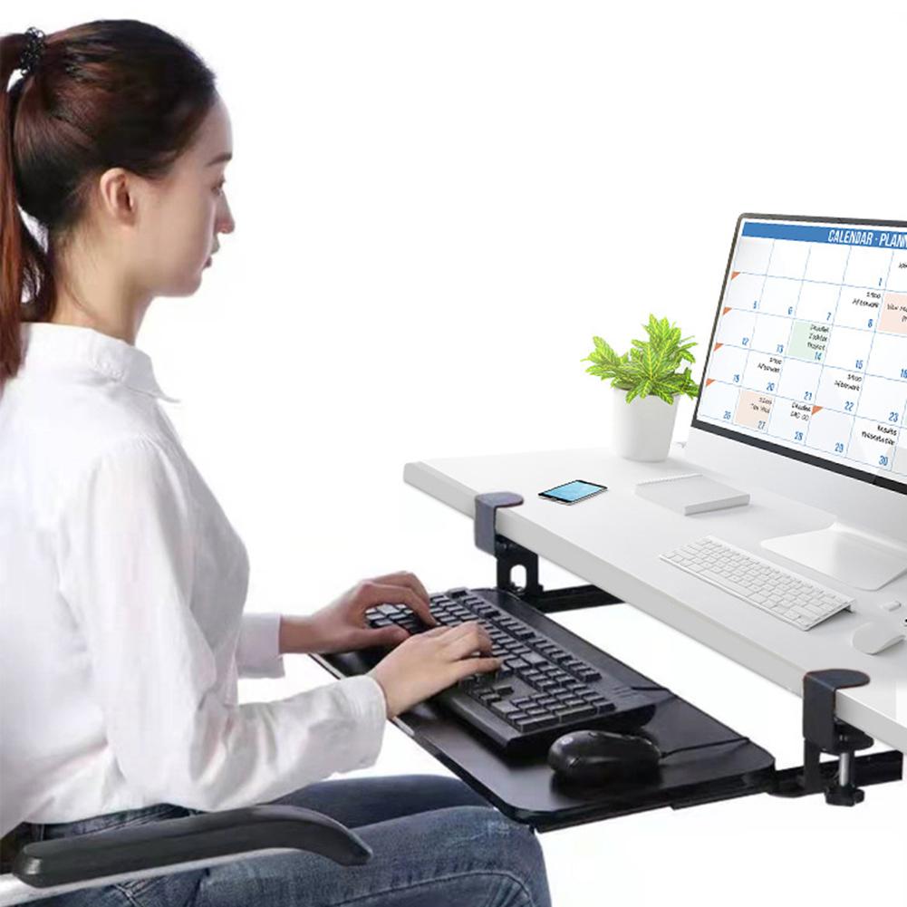 Keyboard Tray Under Desk Height Adjustable Pull Out Keyboard Tray Slide Out Computer Keyboard Drawer Under Desk Keyboard Drawer