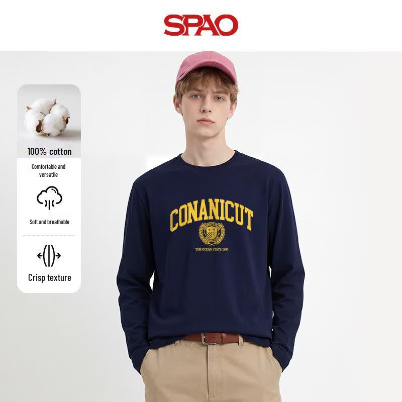 SPAO Men s College Style Long-Sleeve T-Shirt XL