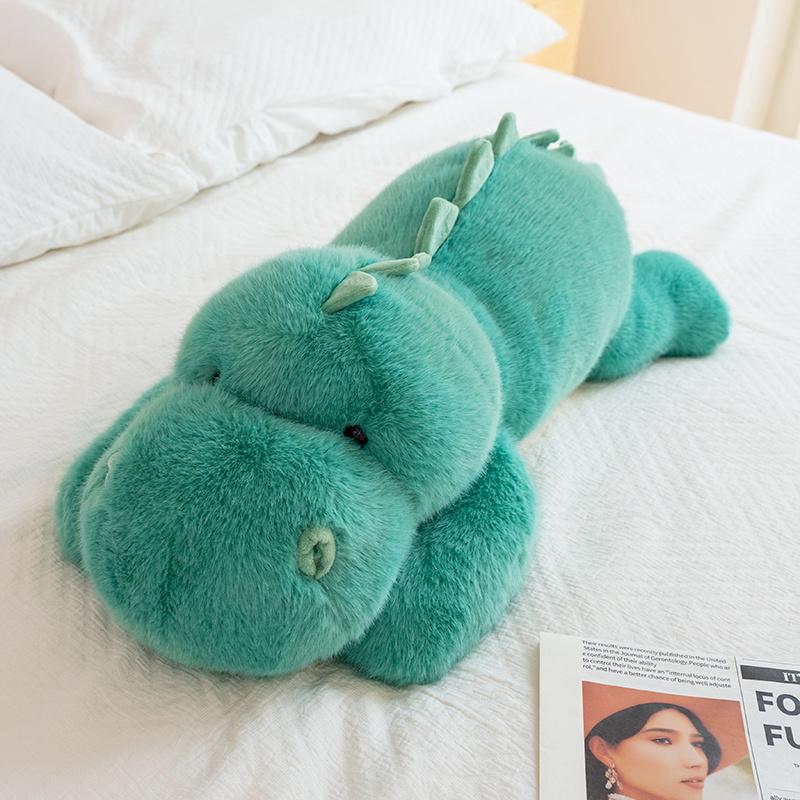 30~50Cm Lying Cartoon Animals Plush Toy Stuffed Hippo Panda Bear Dog Dinosaur Doll Fluffy Sleeping Companion Gift