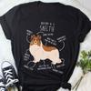 Sheltie Shirt, , , Funny Dog Lover Gift Cute Color Headed White Shetland Sheepdog T-shirt Pet Tee Sheltie Mom Dog Dad Top Sable