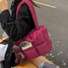 2025 Autumn/Winter Women's Quilted Cotton Shoulder Bag - Fashionable Niche Design