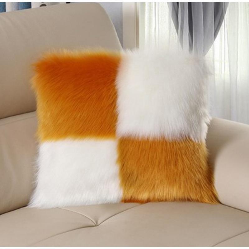 Nordic Minimalist Faux Wool Plush Throw Pillow Cover