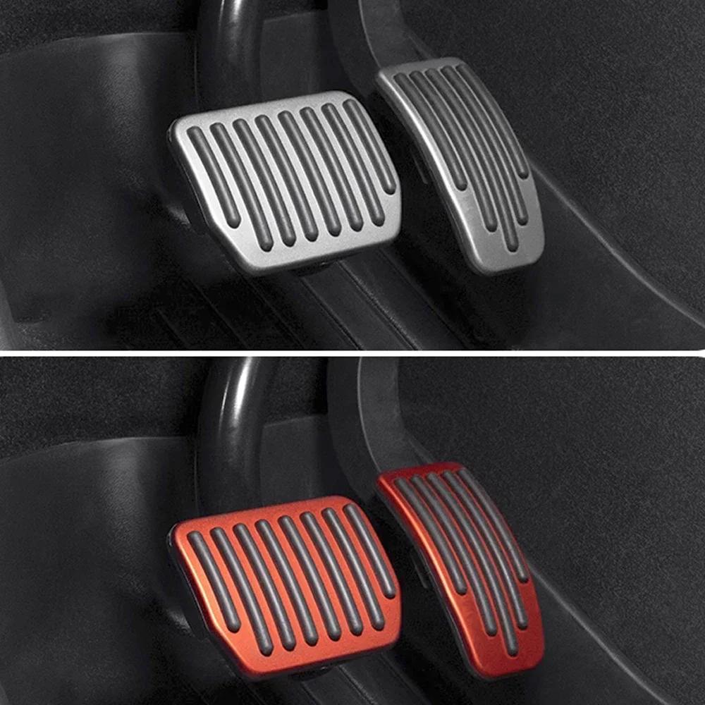 For Tesla Model Y 3 Highland Upgrade Foot Pedal Pads Cover Non-slip Accelerator Brake Rest Performance Aluminum Mats Accessories