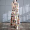 Long Skirt Summer New Round Neck Printed Dress