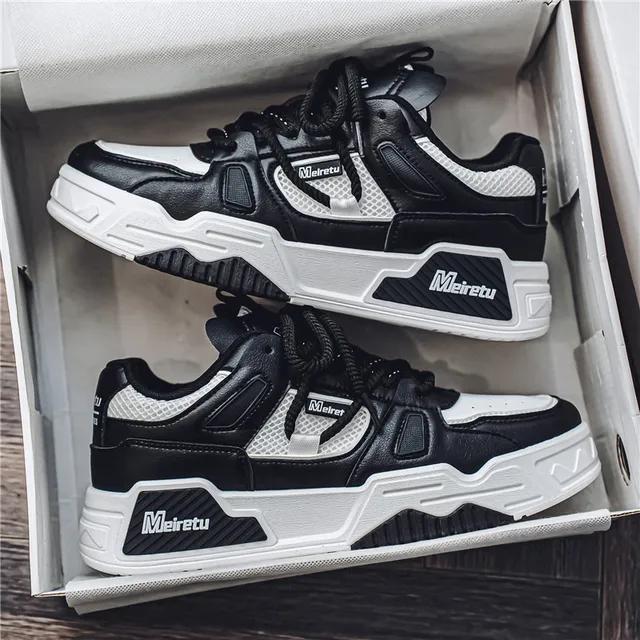 

Осенние мужские модные туфли для скейтбординга на толстой подошве, удобные нескользящие повседневные кроссовки на шнуровке для мужчин, для активного отдыха на свежем воздухе 44