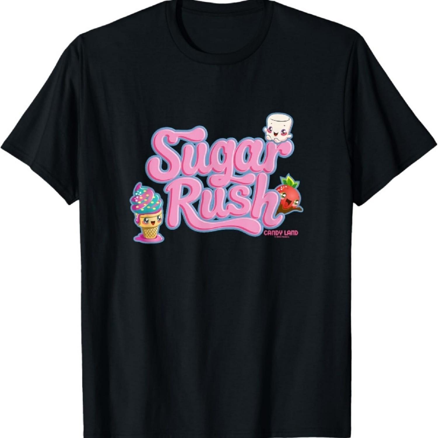 Футболка Candy Land Sugar Rush Ретро Винтажный Цвет Конфеты Портрет XXXXXL чёрный