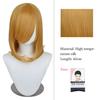 40cm Anime Synthetic White Purple Cosplay Wigs Short Green Hair Straight Silver Wig Pink Hairpiece Short Wig with Bangs