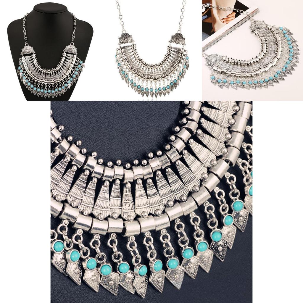 Ethnic Style Simulation Gemstone Decoration Tassel Design Women Necklace For Spring 2024