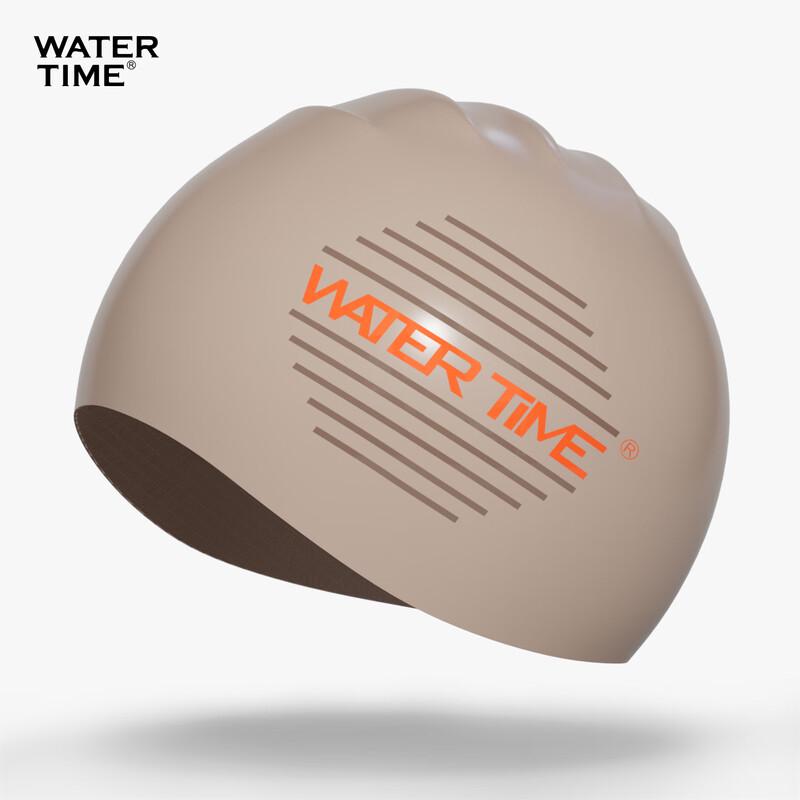 WATERTIME Elastic Waterproof Silicone Swim Cap for Long Hair