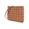 MCM Pochette/Clutch con Zip in Pelle Visetos Cognac con Cinturino da Polso per Uso Quotidiano