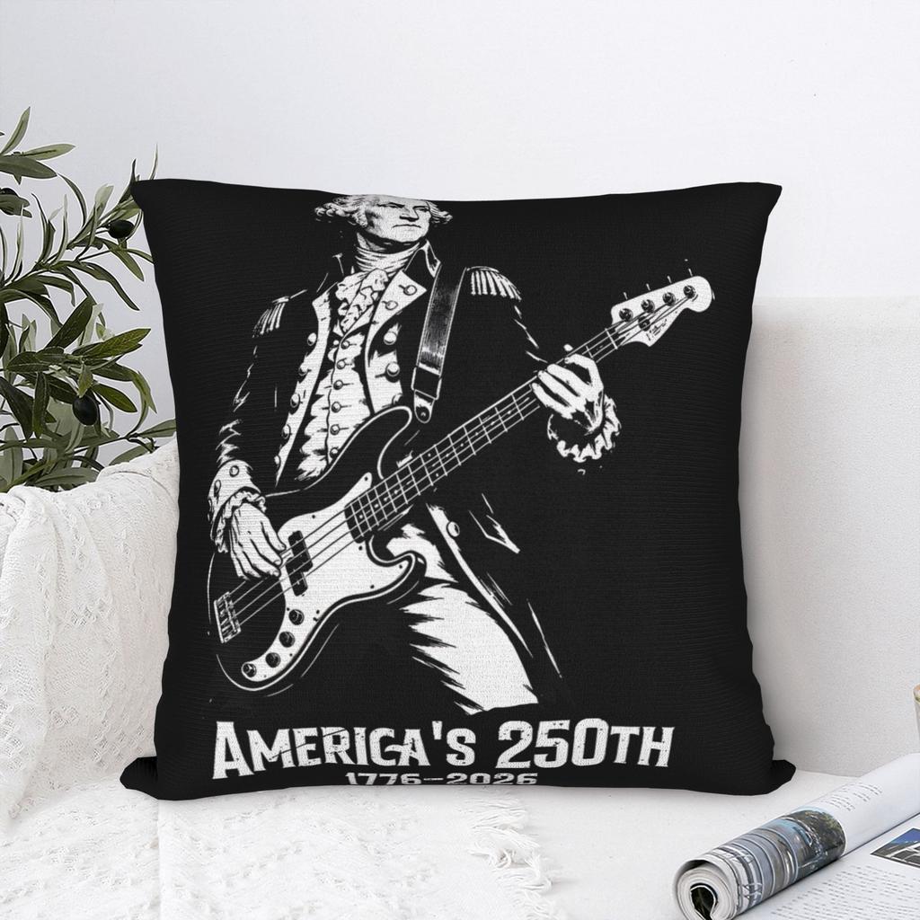 George Washington Playing Guitar Th July Th Anniversary Pillow Cover Cushion Cover Pillow Case For Chair Sofa Home Decor