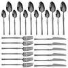 24-Piece Stainless Steel Utensils Set Include Forks Knives Spoons Silverware Set for 4 Mirror