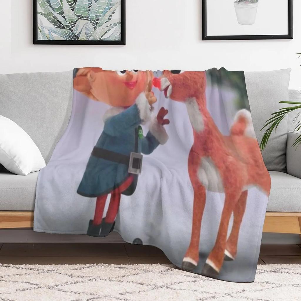 Elf and ReindeerDreamscapesbyTeresa Throw Blanket Fuzzy Plush Throw Blanket for Sofa Chair