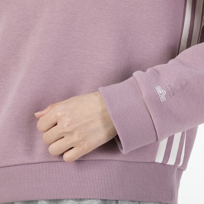 adidas Women's Crewneck Pullover Hoodie Purple Casual Sportswear