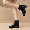 New Styles of Shoes: Single Boots with Fleece Ankle Boots, Women's Shoes, Autumn and Winter Boots, and Chunk-heeled Boots