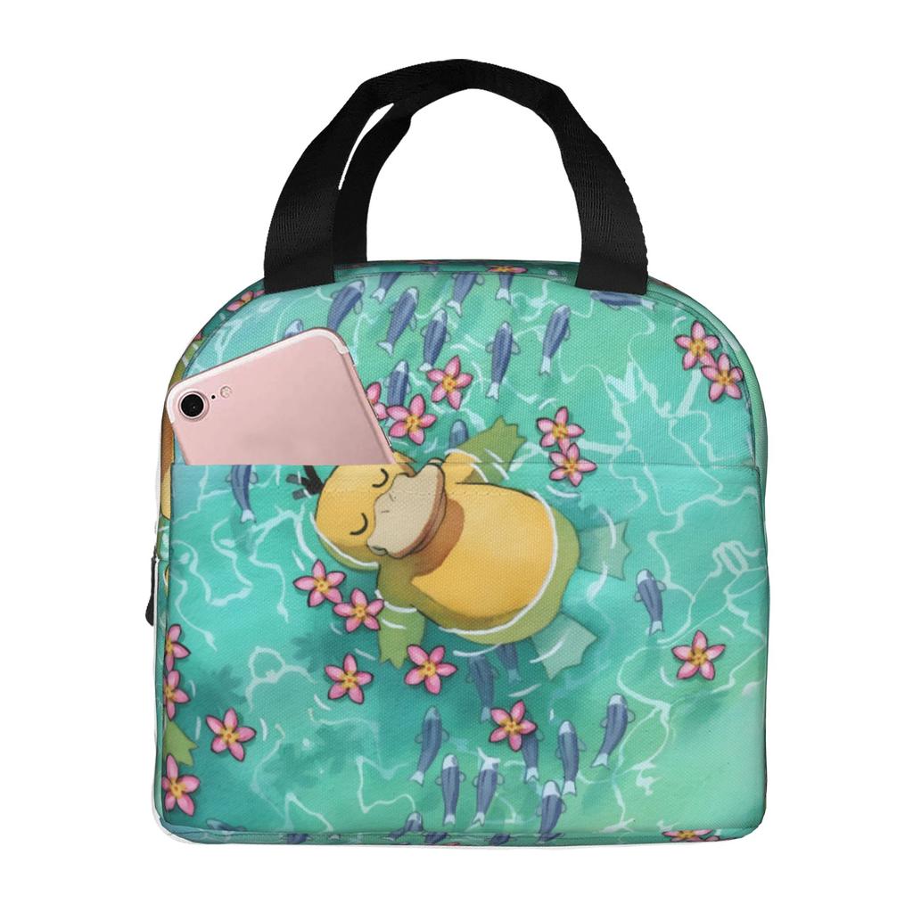 Custom P-Psyducks Insulated Lunch Tote Bag for Women Men Cartoon Resuable Cooler Thermal Bento Box Outdoor Camping Travel