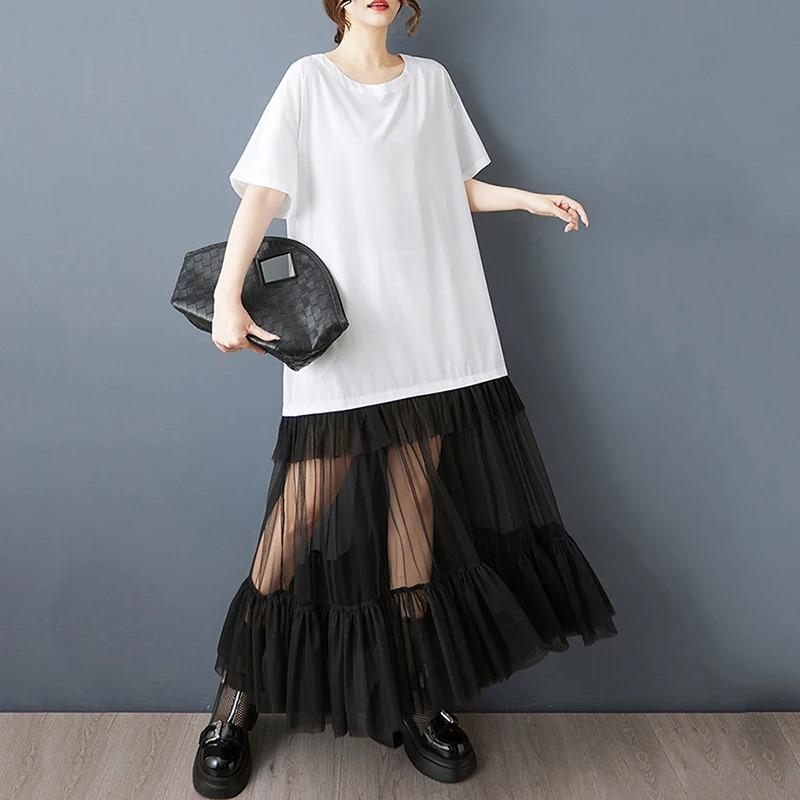 

Xitao Лоскутное марлевое плиссированное женское платье ZMY1287 One Size белый