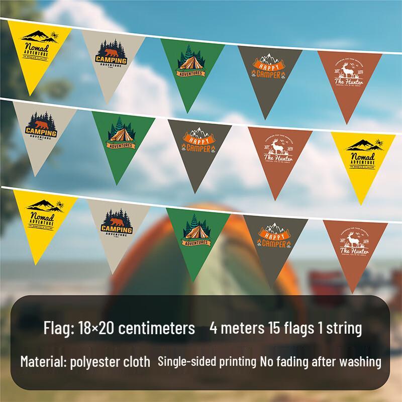 JNL Camping Triangle Banner String Flag