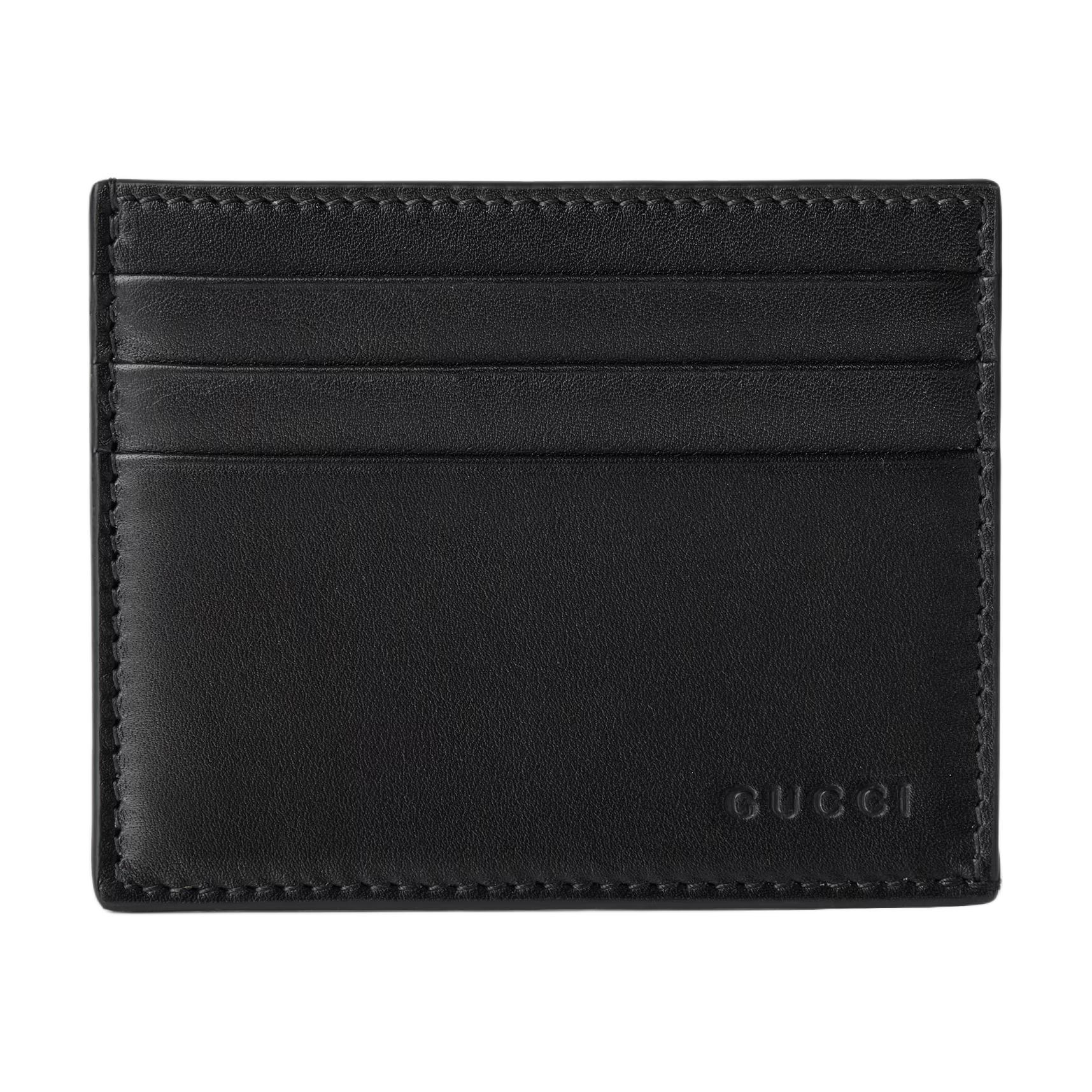 

Gucci GG Emblem Brand Badge Relief Leather Card Holder Men Card Holder Black 818952-AAEQ8-1000 Basic Set (Bag+Dust Bag)