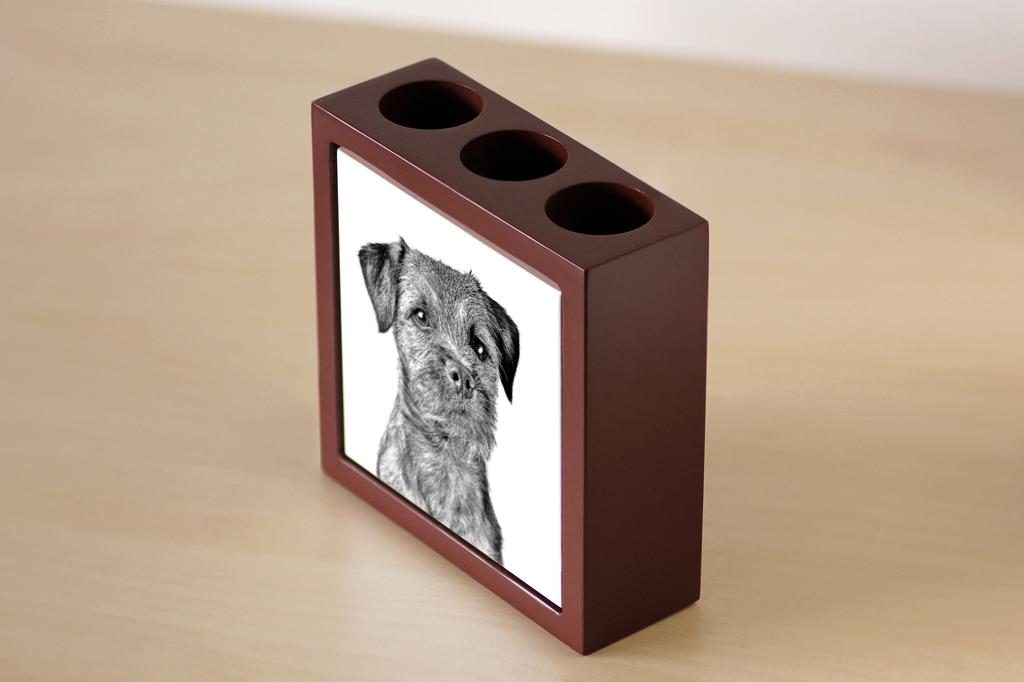 Border Terrier – Pen holder with a dog, desk organizer with a print | Art-Dog