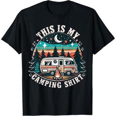 Funny Camper Hiking Nature This Is My Camping T Shirts Men Cotton Humor Streetwear Tee Shirt Short Sleeve Unisex Loose Clothing