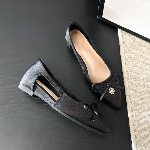 

2025 Новые Ретро Туфли-лодочки на высоком каблуке с бантом, Женские, Элегантные, во французском стиле, с мелким вырезом, Туфли феи 40