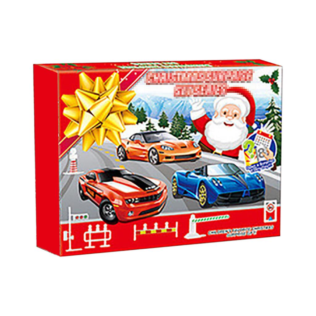 24 Tage Weihnachts-Countdown Adventskalender Calendario DeAdviento Mit 24 Verschiedenen Rennwagen Weihnachtsgeschenk Feiertagsdekoration