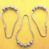 12 pcs/pack Rustproof Bath Curtain Rollerball Shower Curtain Rings Hooks 5 Roller Ball Curtain Accessories
