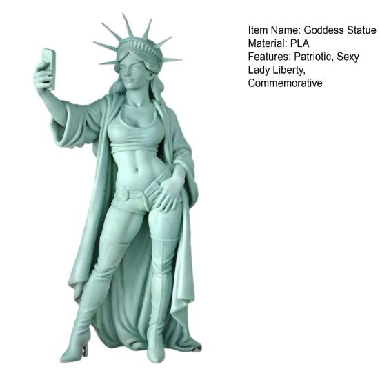 Sexy Statue of Liberty Modern Lady Liberty Selfie Sculpture 250th Anniversary Collectible Liberty Goddess Figurine for Living Room Table New York City