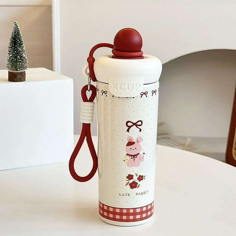 New 2025 Cute 316 Stainless Steel Insulated Tea Cup with Lid for Women & Students