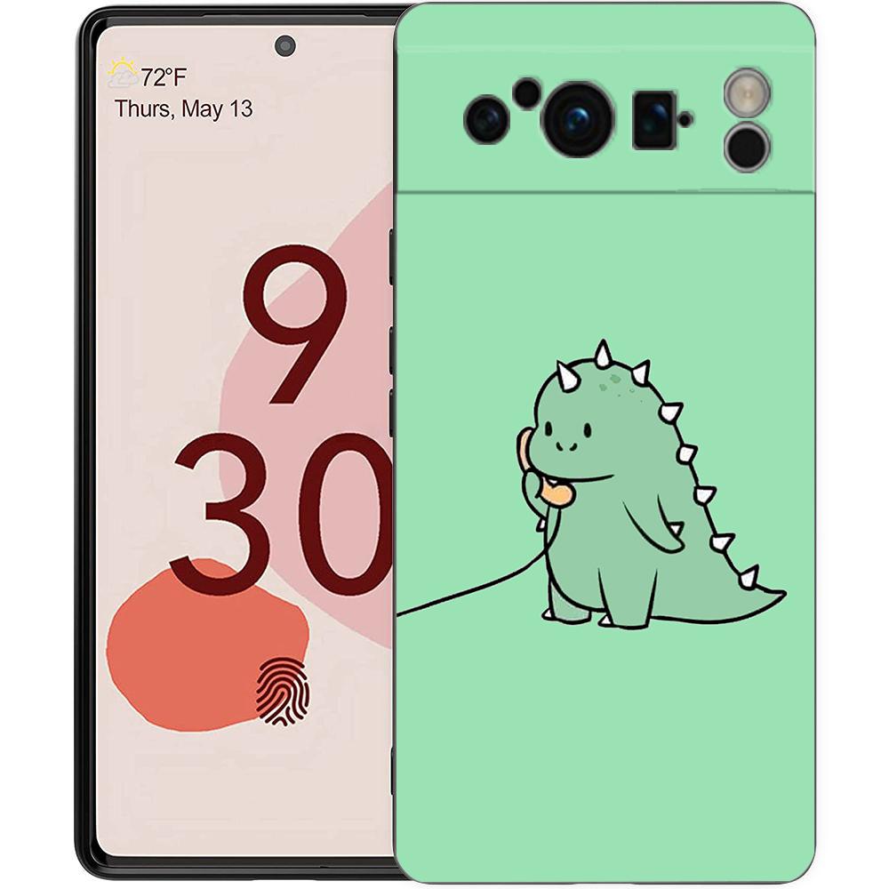 

Cute Dinosaur Bear Couple Phone Case For Google Pixel 8 A 7 6 Pro 6A 5G Black Soft Shockproof Back Cover Silicone Shell Coque Pixel 8