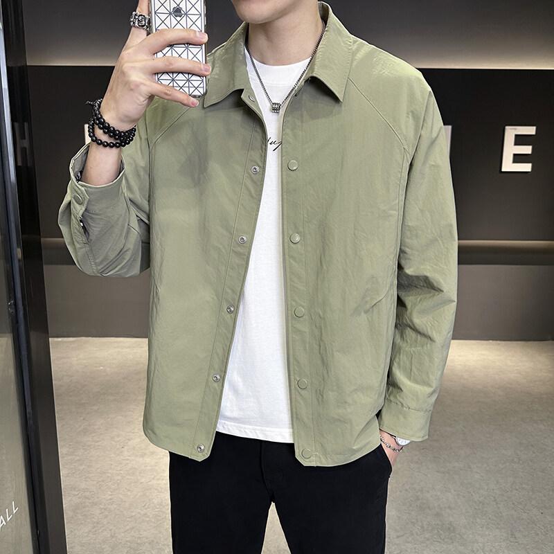 Men'S Solid Color Jacket Spring And Autumn New Men'S Clothing Youth Fashion Casual Trend Handsome Versatile Coat Summer