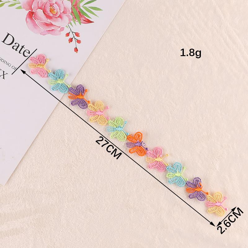 Computer Embroidery Cartoon Fruit Butterfly Color Petal Hand Account Diy Lace Accessories Water Soluble Embroidery Ribbon Cloth Sticker