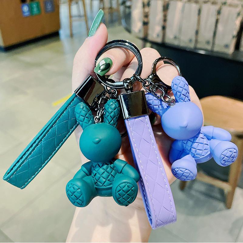 Adorable Resin Bunny Keychain Cute Sitting Rabbit Bag And Car Charm Gift