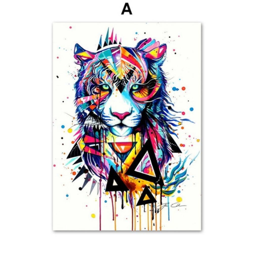 

Скандинавское абстрактное искусство на стене с изображением животных, картины на холсте, постеры, напечатанные на стенах, для украшения гостиной дома 21*30cm No Frame