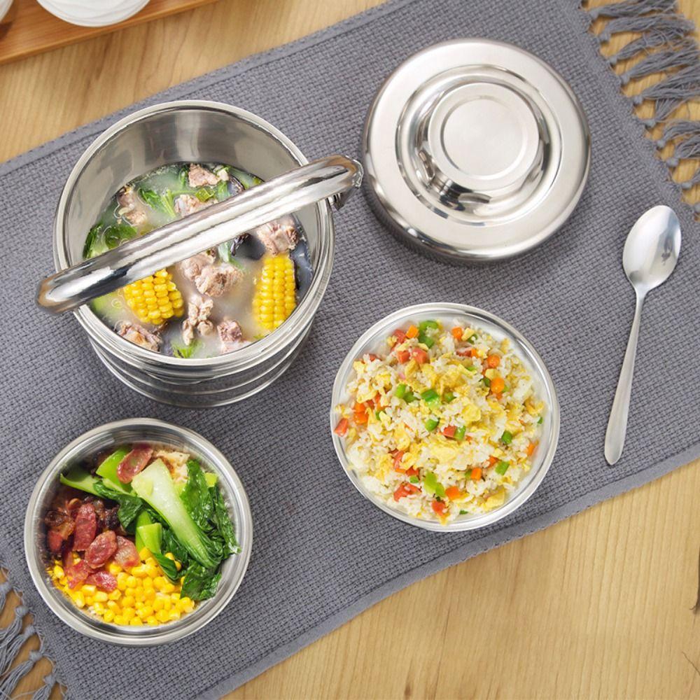 Stainless Steel Food Storage Containers Large Capacity Insulated LunchBox Workers Meal Box  Travel