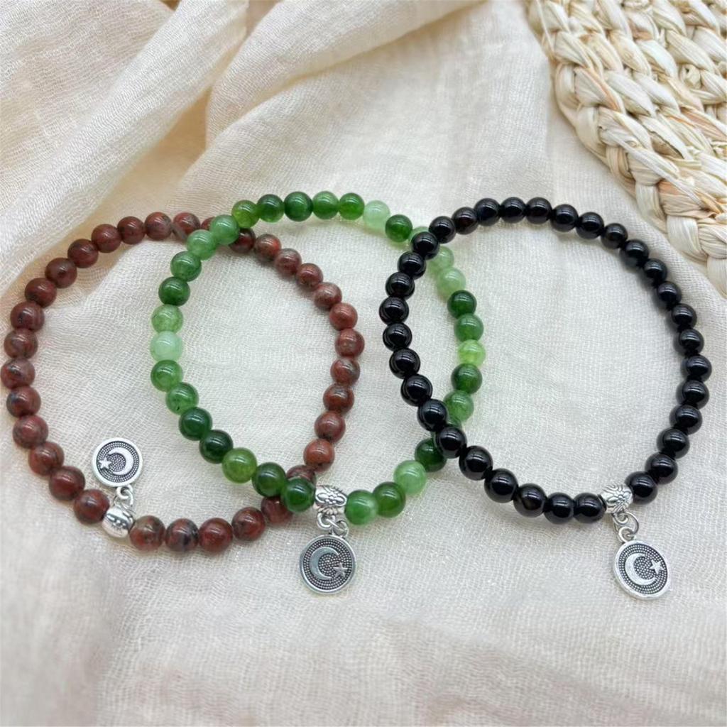 Islamic Prayer Beads Stretch Bracelet With 33 Glass Beads For Muslim Men Women Unisex Gift Elastic Islamic Mala