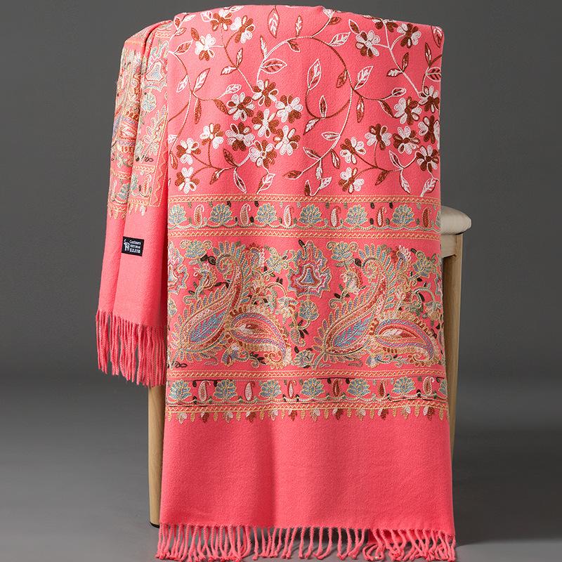 70 * 200cm Autumn And Winter New Women'S Solid Color Versatile Simple Tassel Imitation Cashmere Double-Sided Scarf Warm Scarf Atmosphere Shawl