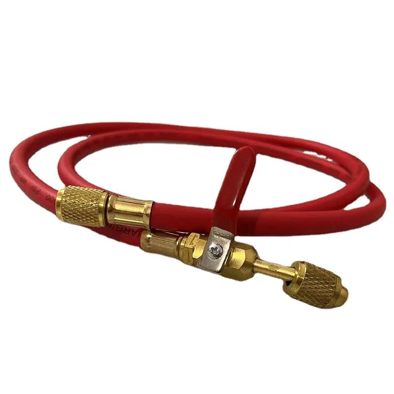 

1pcs 150cm HVAC 1/4Inch SAE 600 PSI R134a R22 Charging Hoses with Shut Valve