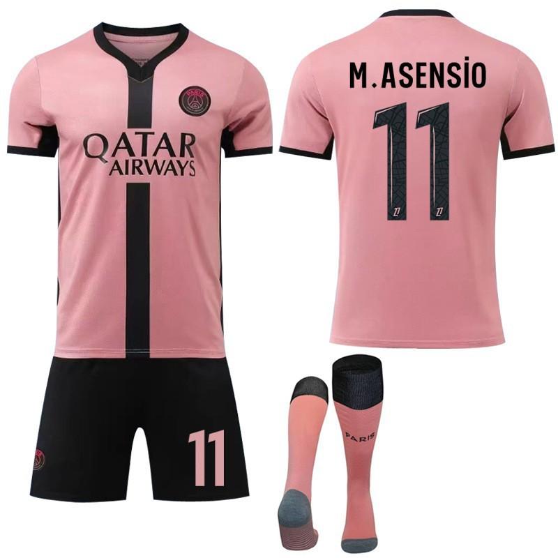 

2024-25 Paris Second Away Game Pink No. 7 Mbabpe 10 Dembele 30 Football Jersey Set #XS